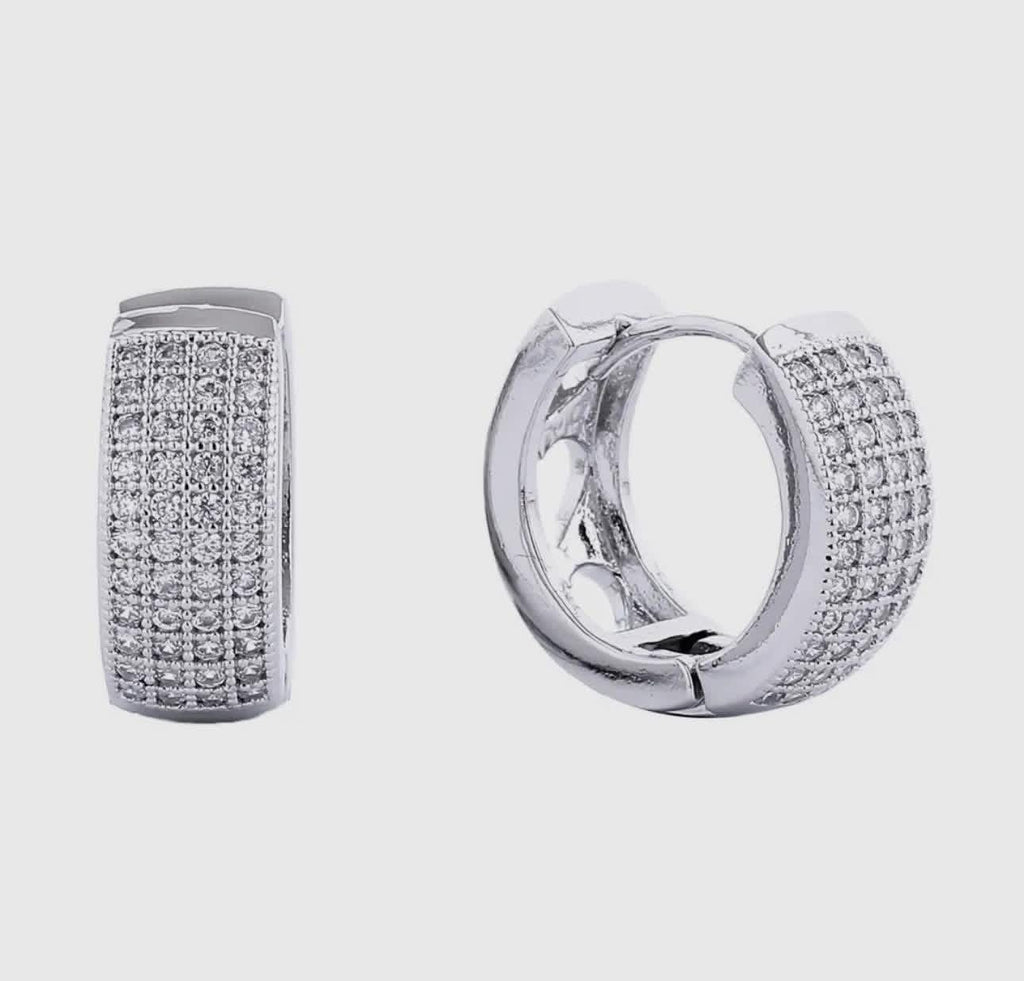 Luxe Pave Huggie Hoops