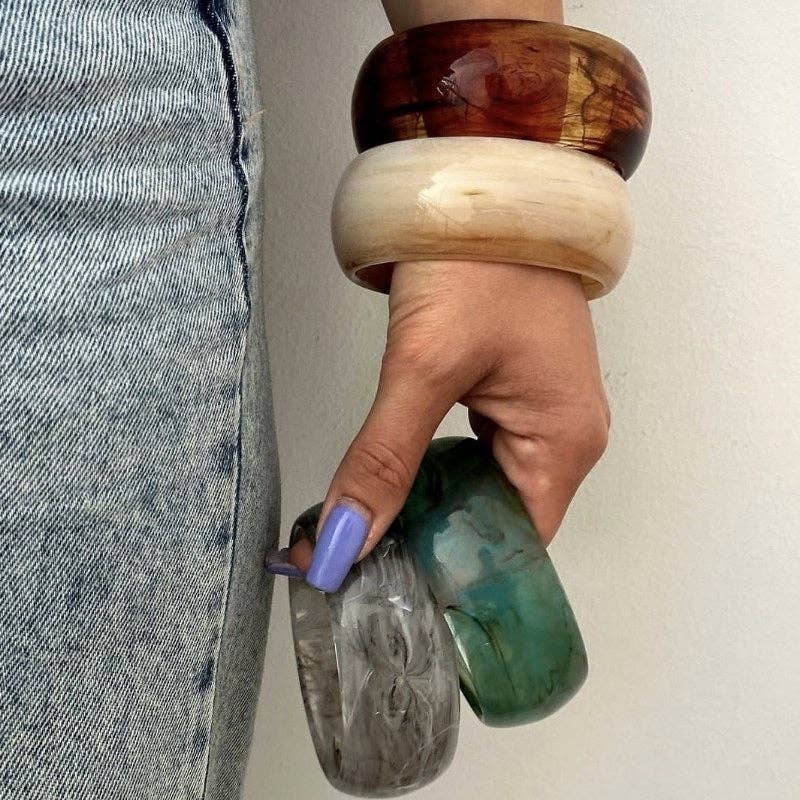 Round Wide Acrylic Layered Bracelets DP25B582