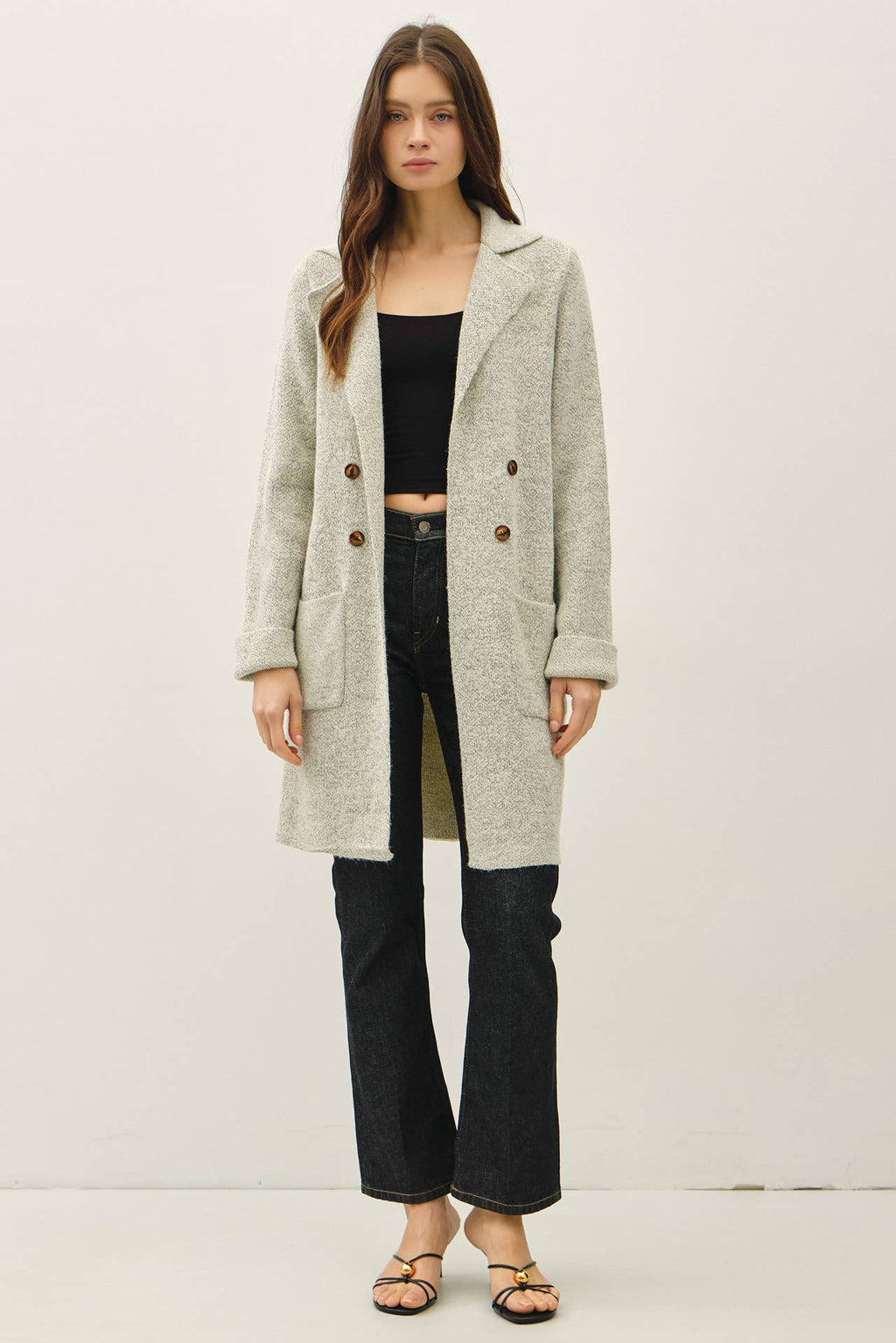 OPEN BASIC SWEATER COAT