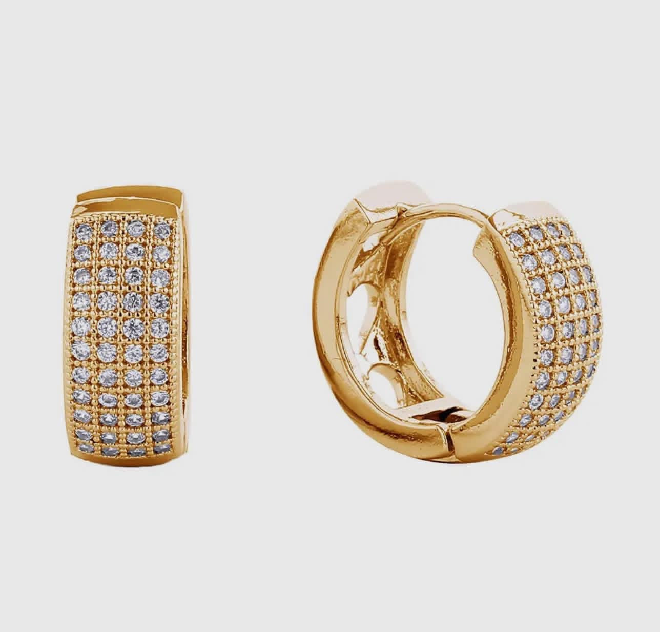 Luxe Pave Huggie Hoops