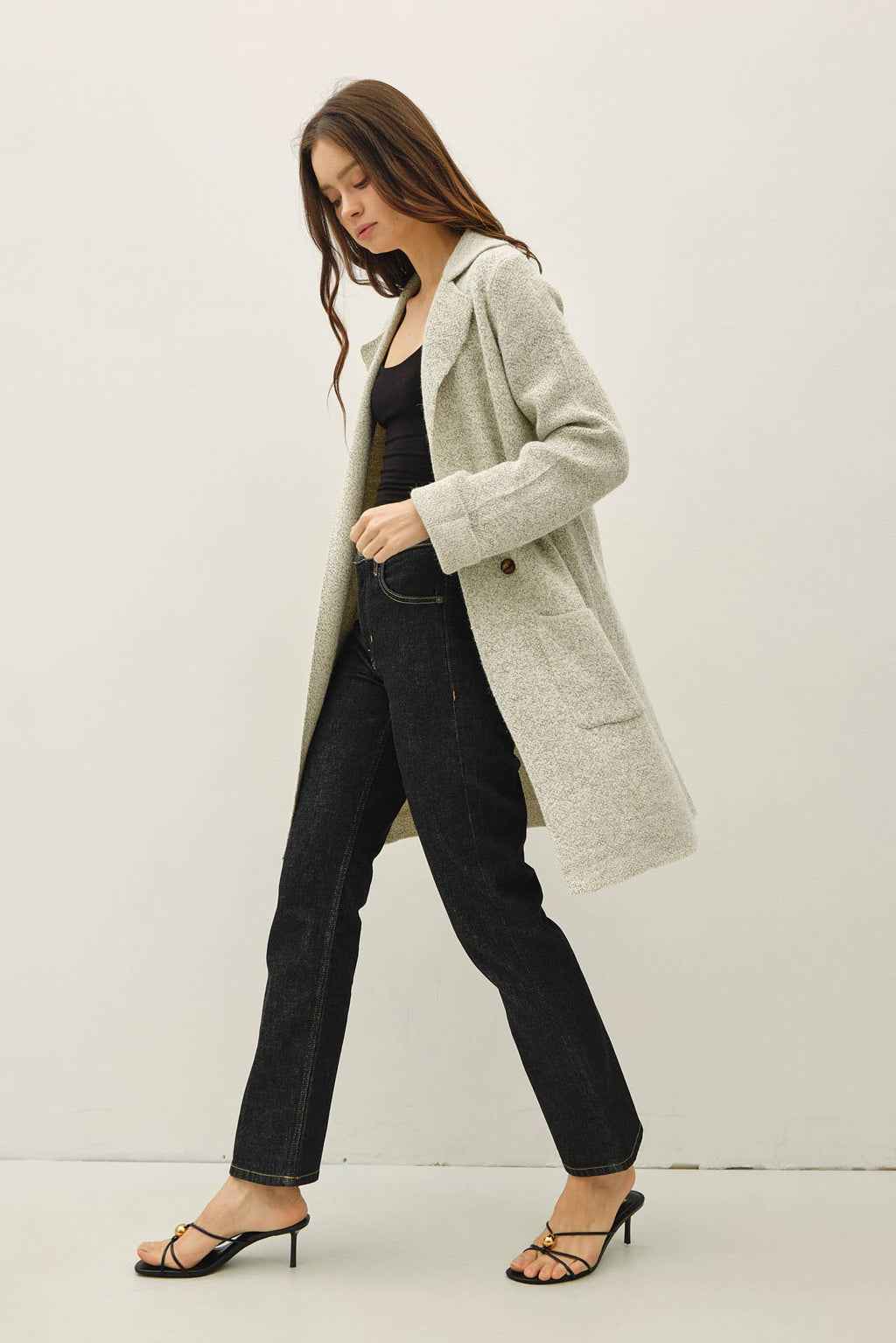 OPEN BASIC SWEATER COAT