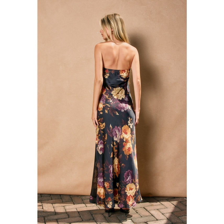 Evening Rose Garden Strapless Maxi