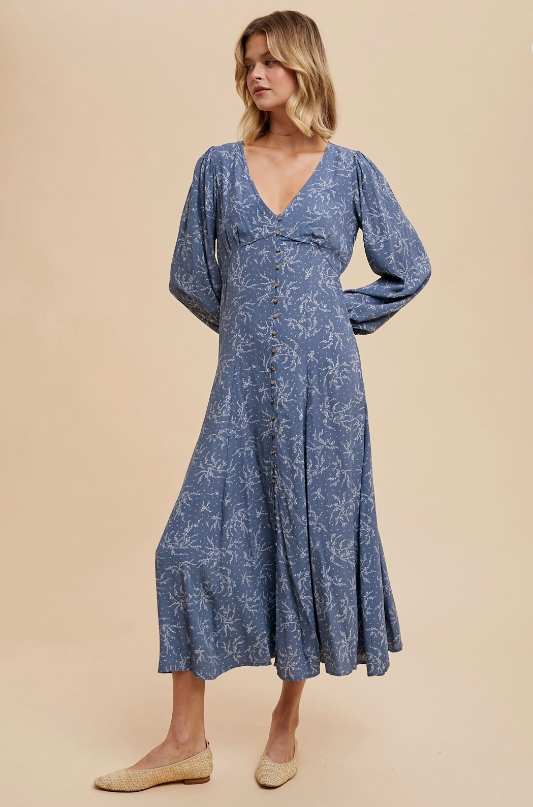 Midnight Willow Button Maxi