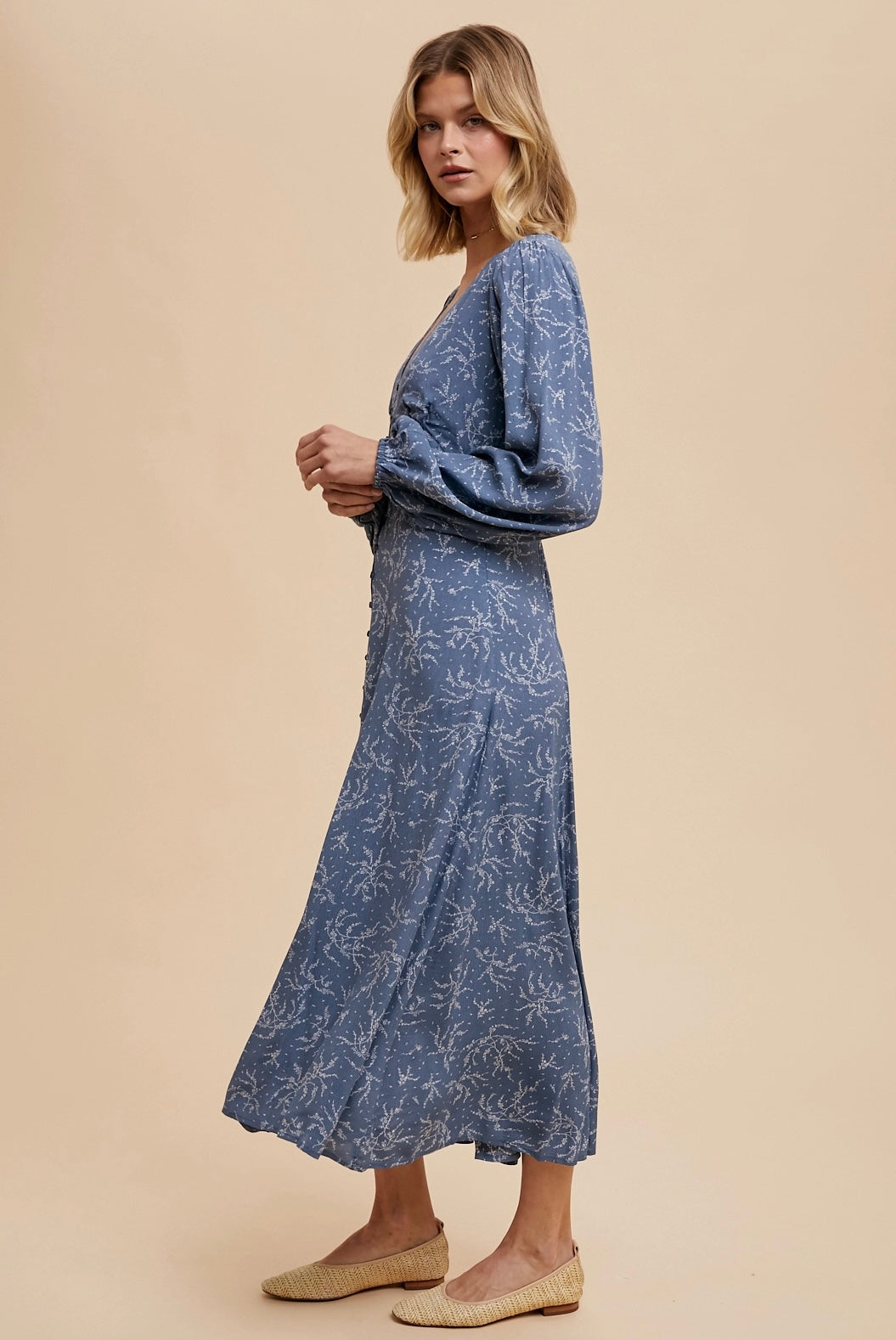 Midnight Willow Button Maxi
