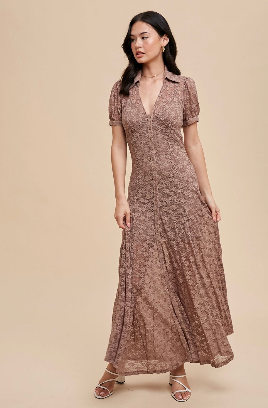 Mocha Lace Reverie Dress