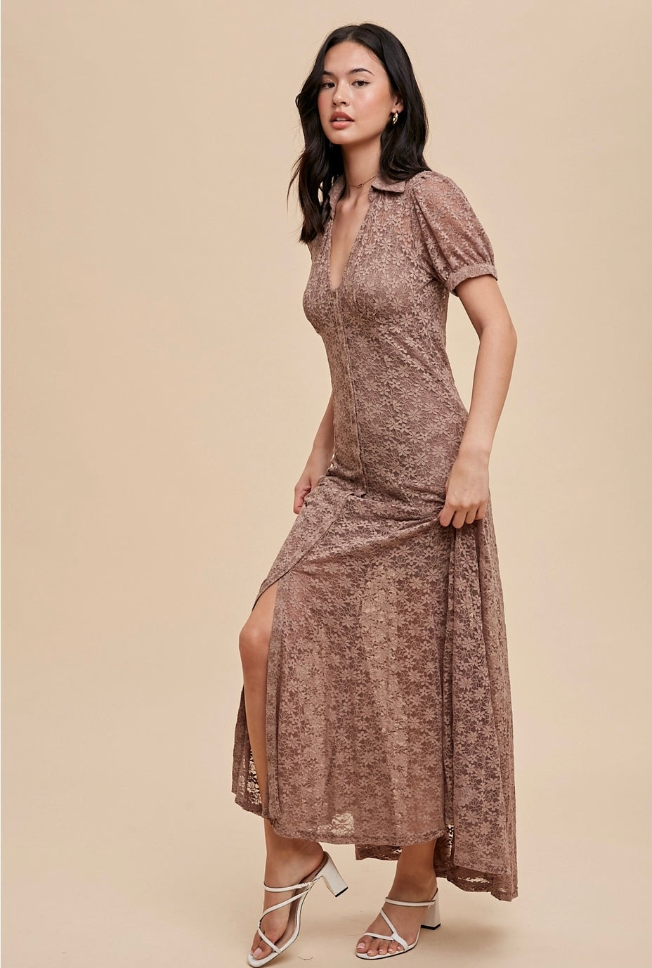 Mocha Lace Reverie Dress