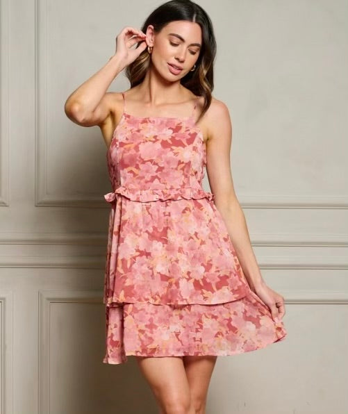 Sunset Petals Mini Dress