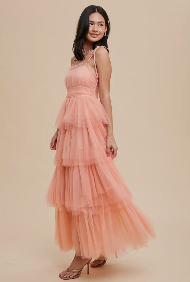 Peach Dreams Tulle Gown