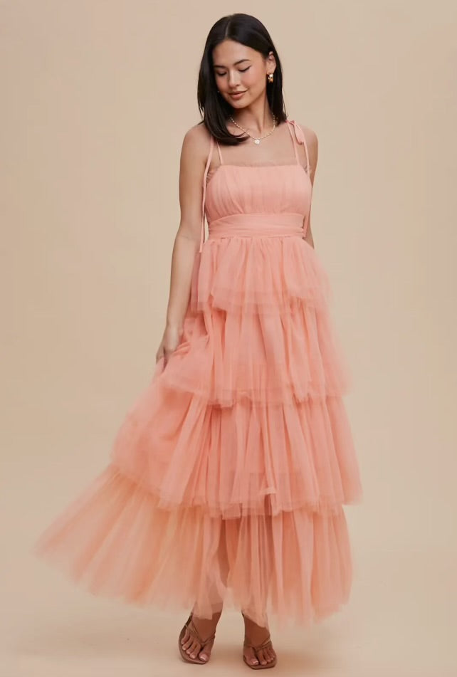 Peach Dreams Tulle Gown