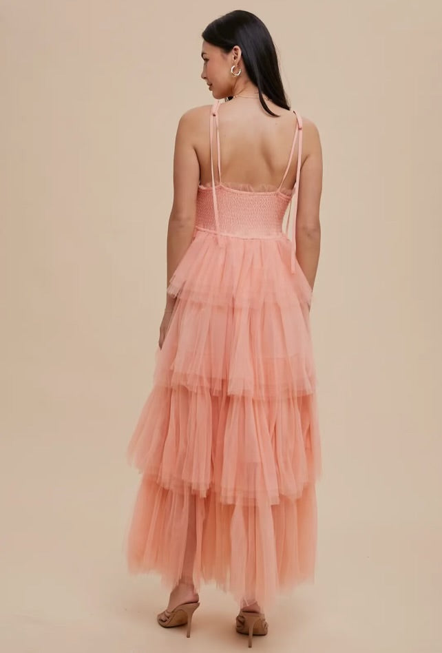Peach Dreams Tulle Gown