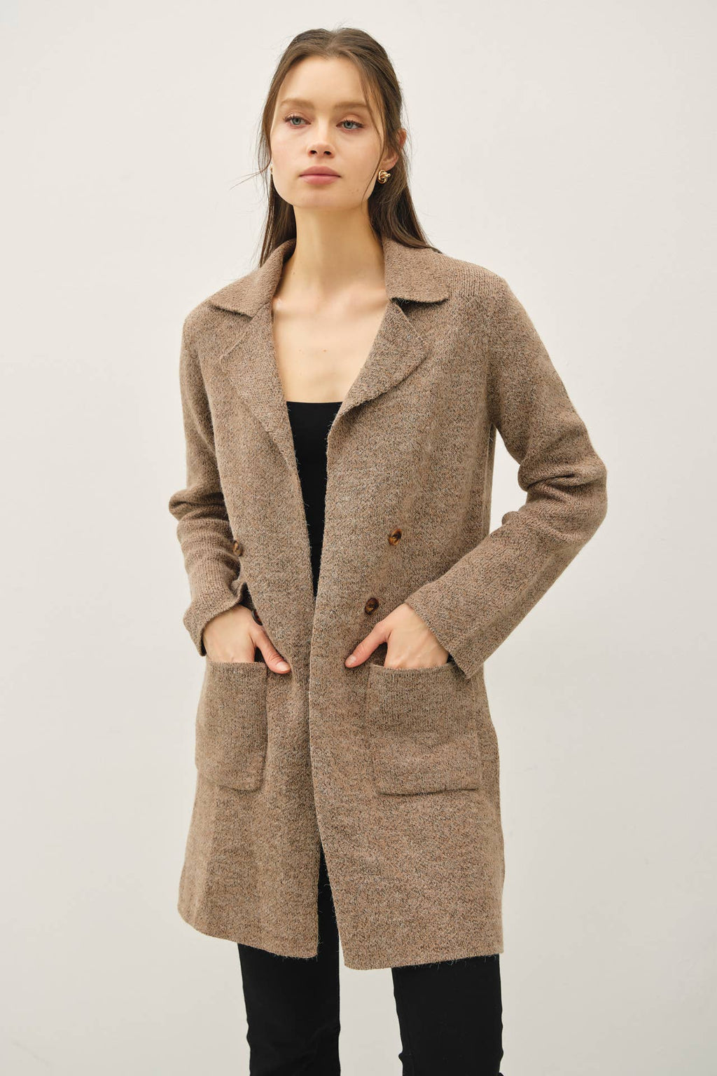 OPEN BASIC SWEATER COAT
