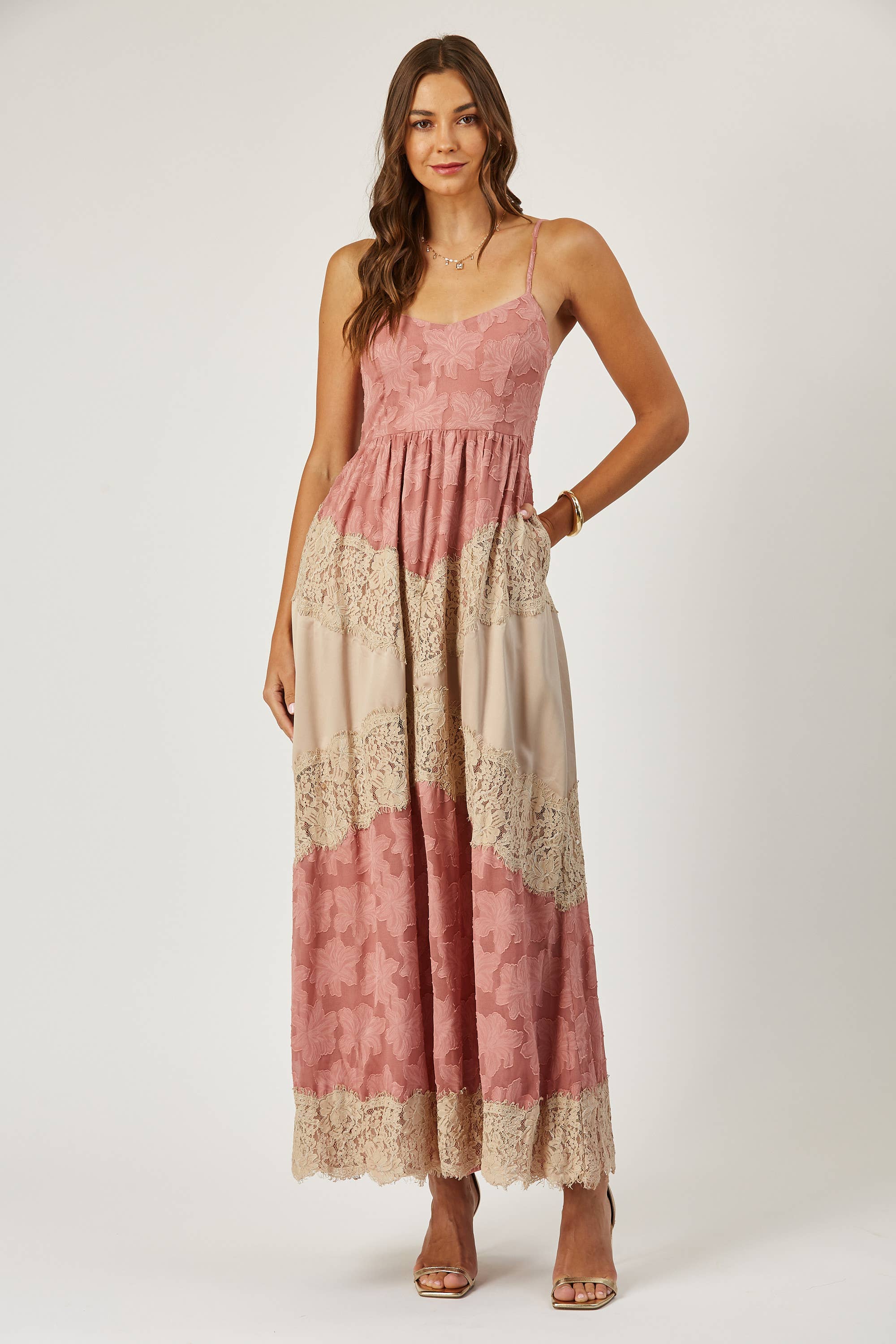 Charlotte lace and burnout maxi dress